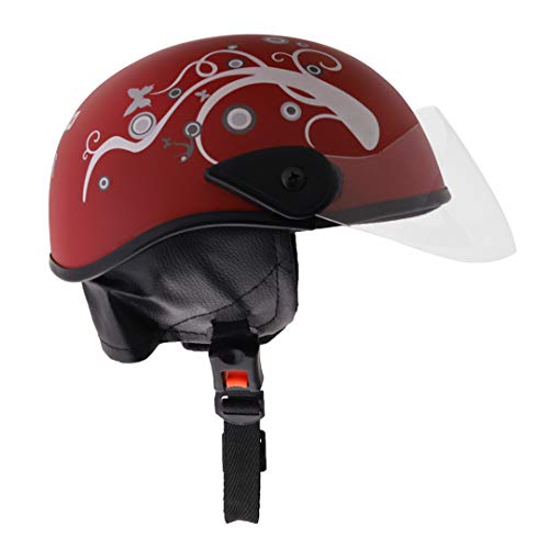 Sage Square Multi-Purpose Half Helmet for Men, Women (Medium, Maroon Matte Sticker Design 3) (Non-Motorized) - Image 4