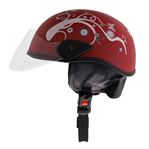 Sage Square Multi-Purpose Half Helmet for Men, Women (Medium, Maroon Matte Sticker Design 3) (Non-Motorized) - Image 2