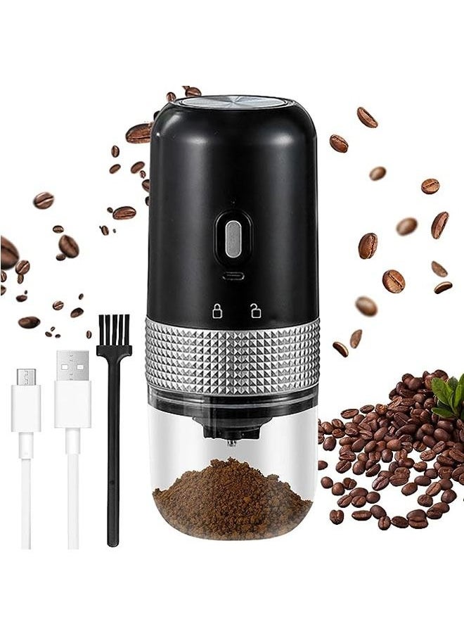 Arabest Electric Coffee Grinder, Ceramic Cone-Shaped burrs Cores Coffee Mill, Large Capacity 50g, Portable Cordless Coffee Bean Grinder with 8 Grind Setting Adjustable, for Office, Travel (Black)  - Image 1