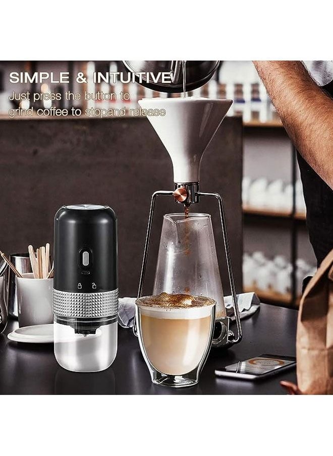 Arabest Electric Coffee Grinder, Ceramic Cone-Shaped burrs Cores Coffee Mill, Large Capacity 50g, Portable Cordless Coffee Bean Grinder with 8 Grind Setting Adjustable, for Office, Travel (Black)  - Image 5