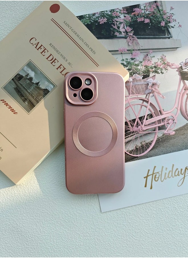 iPhone 15 Case, Matte Magnetic Phone Cases with Camera Lens Protector [Compatible with MagSafe] Soft TPU Slim Shockproof Protective Cover