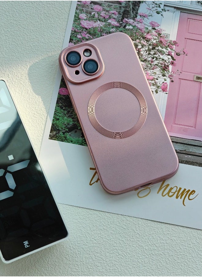 iPhone 15 Case, Matte Magnetic Phone Cases with Camera Lens Protector [Compatible with MagSafe] Soft TPU Slim Shockproof Protective Cover