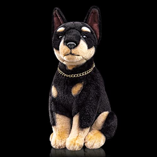 ZHONGXIN MADE Simulation Doberman Stuffed Animal Puppy Dog 12 inch Plush Toy Best Plush Toys for Girls Boys as Gift - Image 1