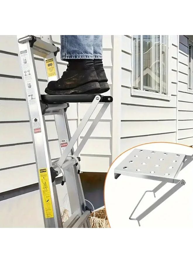 Heavy Duty Anti Slip Ladder Tool Platform 1 Set Adjustable Height Work Shelf Tool Tray - Image 3