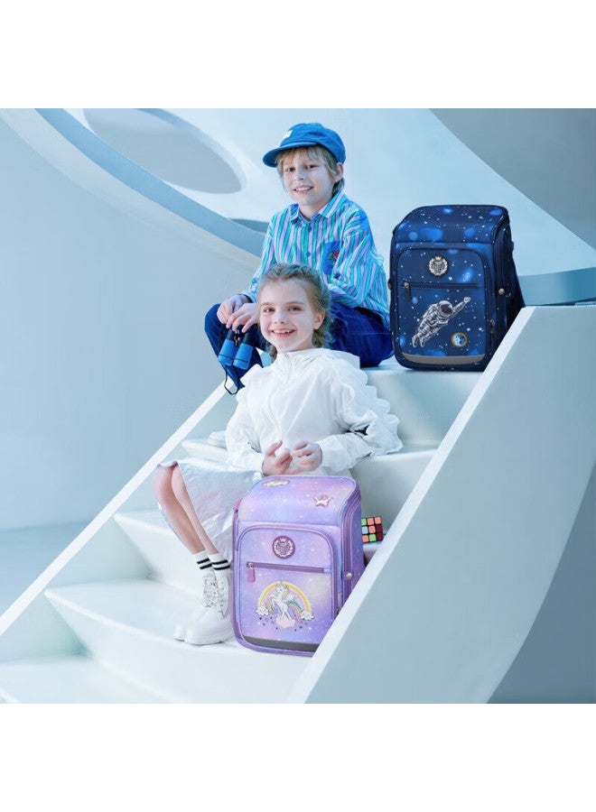 Ninth Castle The Ninth Castle Schoolbag For Primary School Students, Spine-protecting And Load-reducing Children's Backpack For Grades 1-3 Girls, Integrated Backpack For Boys, Double Shoulder Bag - Image 2