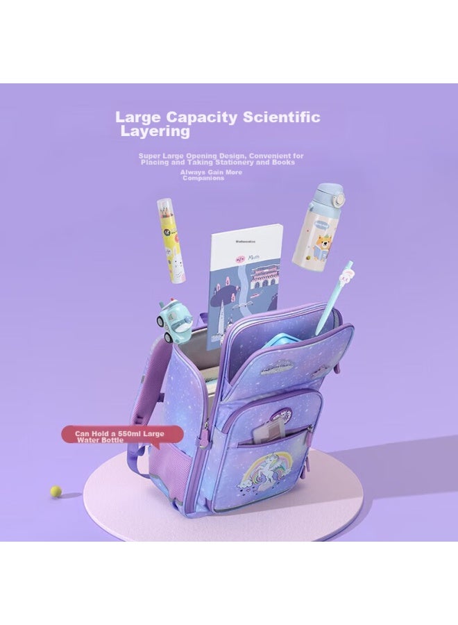 Ninth Castle The Ninth Castle Schoolbag For Primary School Students, Spine-protecting And Load-reducing Children's Backpack For Grades 1-3 Girls, Integrated Backpack For Boys, Double Shoulder Bag - Image 5