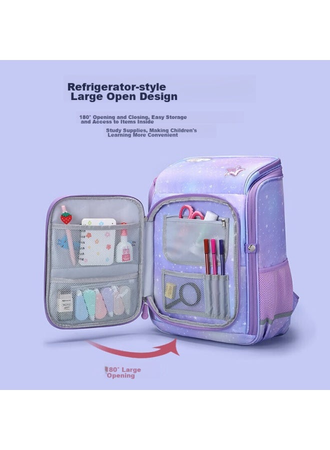 Ninth Castle The Ninth Castle Schoolbag For Primary School Students, Spine-protecting And Load-reducing Children's Backpack For Grades 1-3 Girls, Integrated Backpack For Boys, Double Shoulder Bag - Image 3