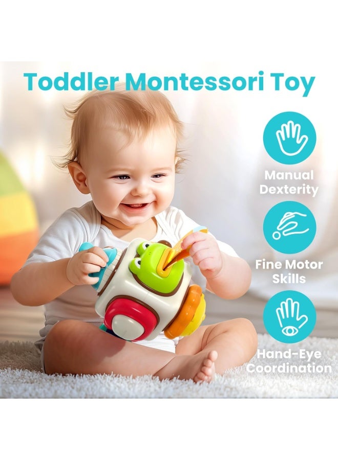 6 in 1 Baby Busy Board Cube, Montessori Sensory Toy Toddler 1-3, Infant Carseat Plane Travel, Kid Animal Cube Learning Activity, Easter Birthday Gift 6 9 12 18 Month 1 2 Year Girl Boy - Image 4