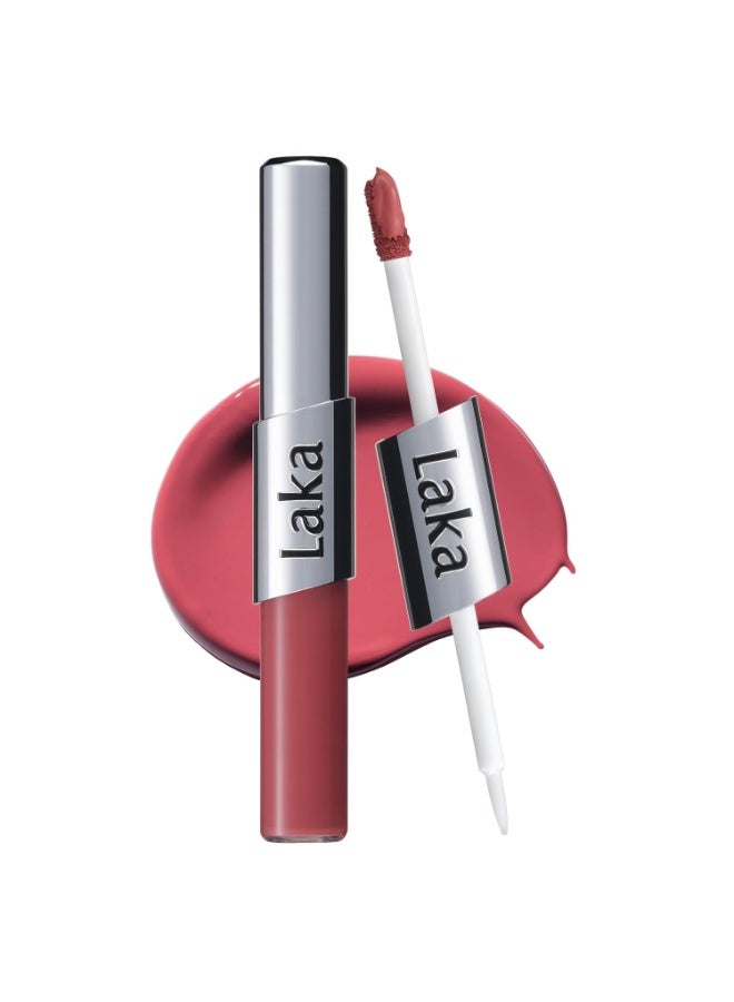 Laka Perfect Twin Lip - Dual-Ended Matte Liquid Lipstick & Clear Gloss | Transfer Proof Color | High Pigmented Lightweight Non-Sticky| #909 Guilty Mauve - Image 1