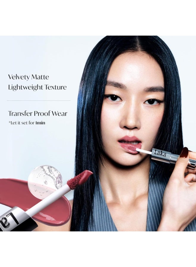 Laka Perfect Twin Lip - Dual-Ended Matte Liquid Lipstick & Clear Gloss | Transfer Proof Color | High Pigmented Lightweight Non-Sticky| #909 Guilty Mauve - Image 2