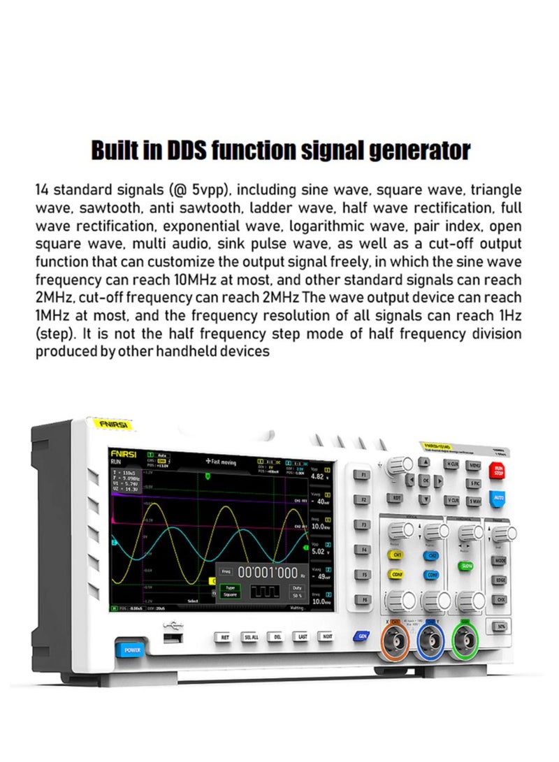 2-in-1 Digital Oscilloscope and DDS Signal Generator, 100MHz Bandwidth, 1GSa/s Sampling Rate, 2 Channels, Desktop Model with 1GB Built-in Storage for Signal Capture and Output. - Image 5