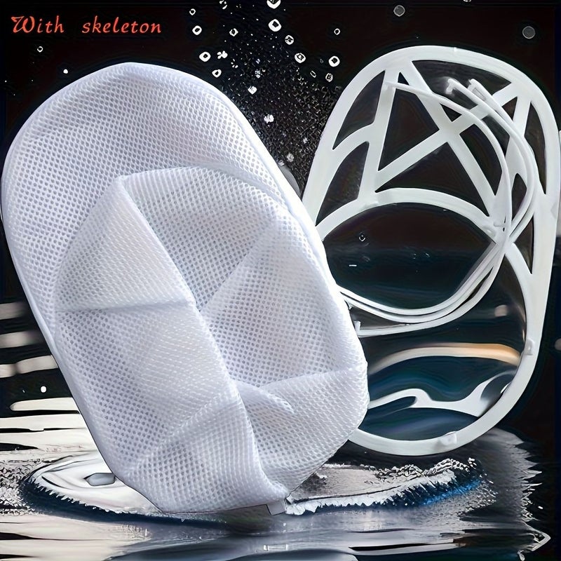 2pcs Mesh Hat Washer Set with Laundry Bag and Rack Gentle Baseball Cap Cleaning Device Durable Hat Washing Cage with Dryer Stand Reinforced Dustproof and Debris Protection Ideal Gift for Hat Accessories - Image 5