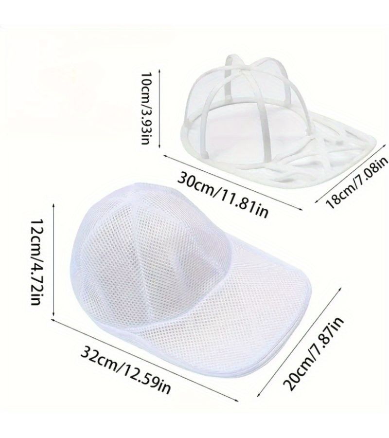 2pcs Mesh Hat Washer Set with Laundry Bag and Rack Gentle Baseball Cap Cleaning Device Durable Hat Washing Cage with Dryer Stand Reinforced Dustproof and Debris Protection Ideal Gift for Hat Accessories - Image 2