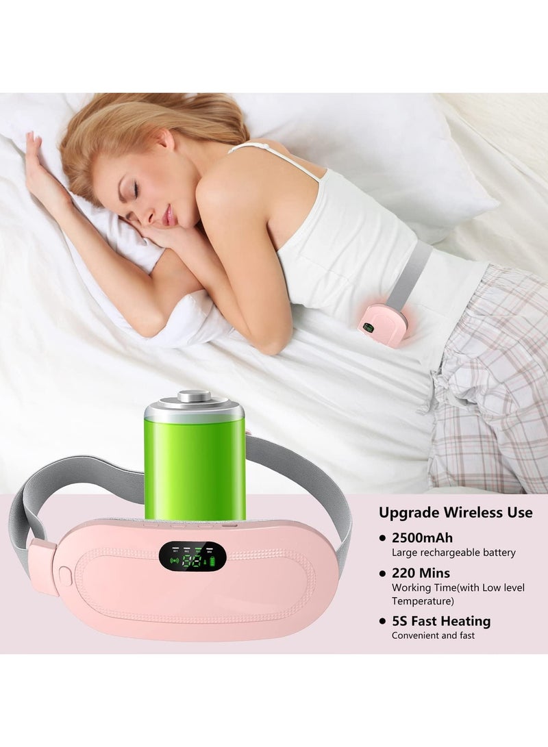 FARROBIZZ Wireless Belly Heating Pad - Portable Warming Belt with 3 Heat Levels and 4 Massage Modes, Fast Heating Cordless Waist Wrap for Girls Women Menstrual Relief, Back, and Belly Pain - Image 3