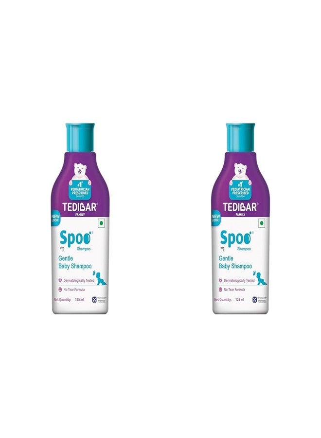 Spoo Shampoo Spoo No-Tear Formula Baby Shampoo 125 ml (Pack of 2) From Tedibar Family | Gentle On Scalp | No. 1 Pediatrician Prescribed Shampoo* - By Torrent Pharma - Image 1