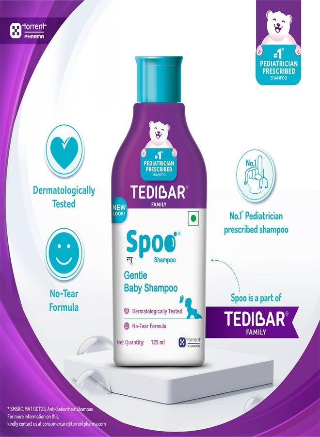 Spoo Shampoo Spoo No-Tear Formula Baby Shampoo 125 ml (Pack of 2) From Tedibar Family | Gentle On Scalp | No. 1 Pediatrician Prescribed Shampoo* - By Torrent Pharma - Image 2