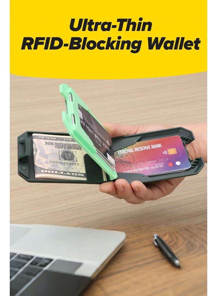 Uptyia Slim Mint Wallet Leather Edition Ultra-Thin RFID-Blocking, AS-SEEN-ON-TV, ID Theft Protection, Easy to Carry, Reach Cards & Cash with a Touch of a Button, Aluminum Outer Shell, Crush-Resistant - Image 2