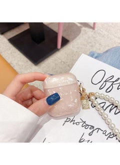 Han Feng IMD Shell Pattern AirPodspro2 Generation Wireless Bluetooth Headset Protective Cover Headset Case 4 Generation Pro-Colour:Pink Shell + Pearl Bracelet (bag)-Applicable Model:Airpods 1/2 Generation
