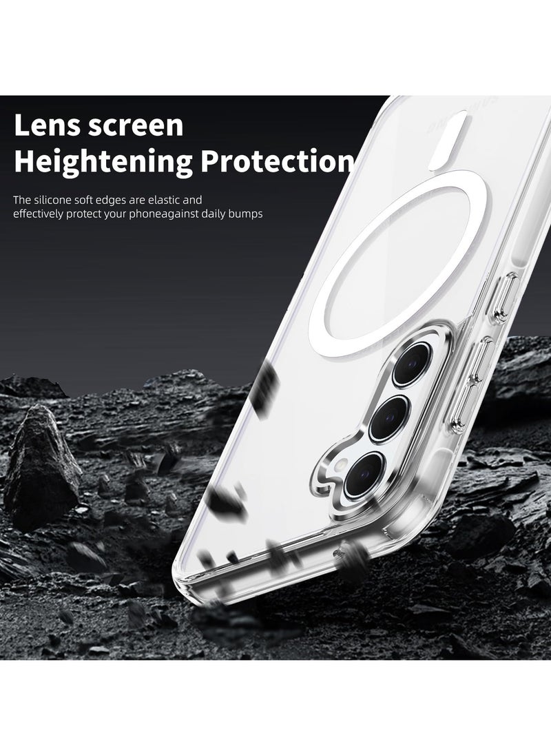 URBBKING For Samsung Galaxy A55 5G Case Hard [Compatible with Magsafe Wireless Charging] Yellowing Resistant Magnetic Cover,Clear  - Image 3