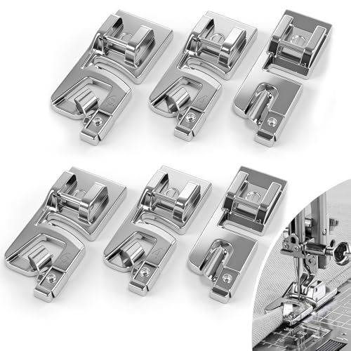 LBCSO 3 Size Rolled Hem Presser Foot Set (3mm,4mm,6mm) - Universal Low Shank Snap-On for Singer, Brother, Janome, Babylock - Sewing Machine Supplies Rolled Hemmer Foot,Multifunctional Household Accessories - Image 1