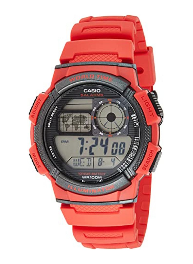CASIO Men's Digital Watch AE-1000W-4AVDF Red - Image 1