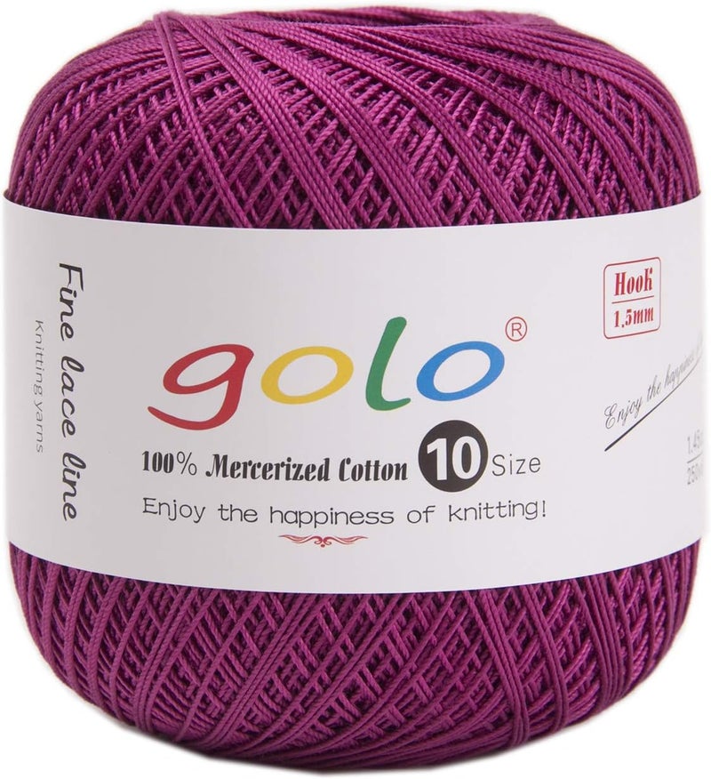 Golo Crochet Yarn Cotton Size 10 Cotton Knitting Thread Yarn for Crochet Bright Cherry red 191 - Image 1