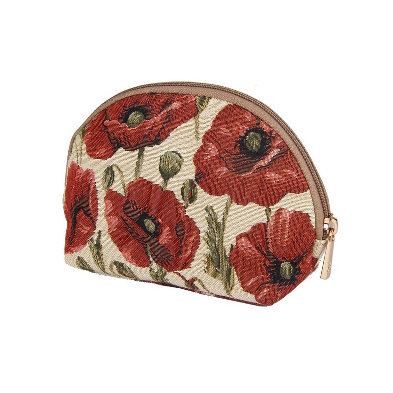 Signare Tapestry Cosmetic Bag Toiletry Makeup Bag For Women With Poppy Flower Design (Cosm-Pop) - Image 2