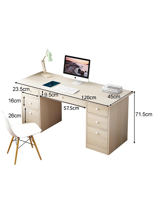 Simple Computer Desk, Writing Desk with 7 Drawers, Home Office Desk Game Desk Study Desk, Computer Table Work Desk Corner Desk - Image 3