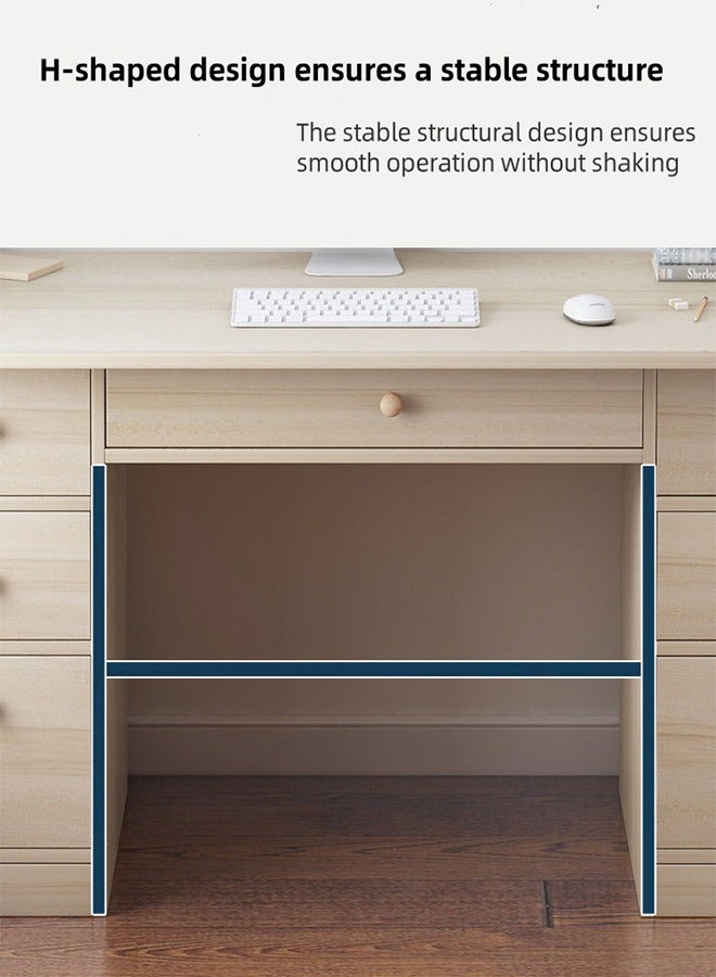 Simple Computer Desk, Writing Desk with 7 Drawers, Home Office Desk Game Desk Study Desk, Computer Table Work Desk Corner Desk - Image 5
