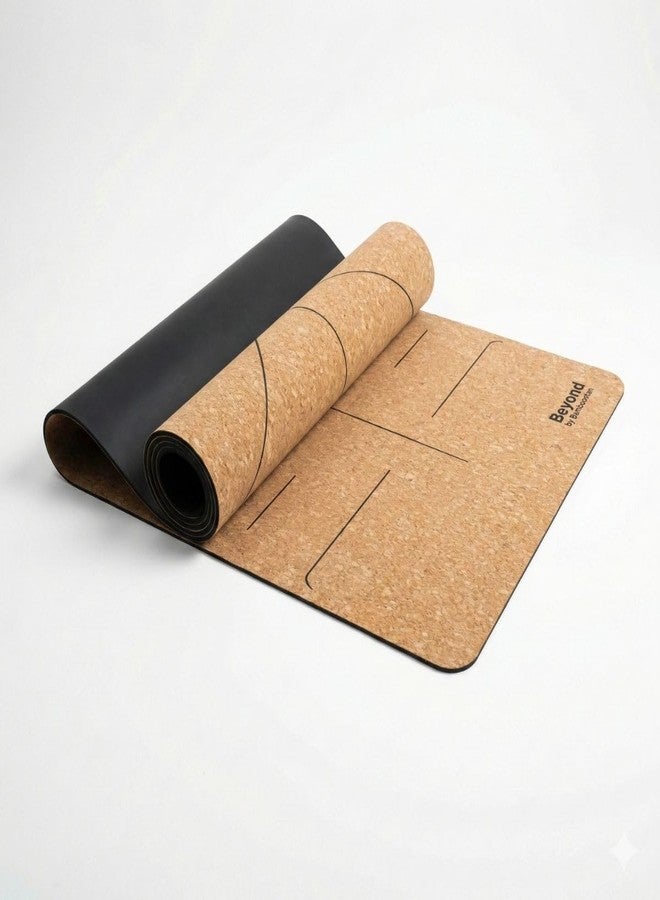 Bamboostan Cork Yoga Alignment Mat | Natural Cork | Anti-Slip | 61 cm x 183 cm | Non-Slip Grip | Anti Skid Base | Anti-Tear Durable Surface | Pilates | Stretching & Home Workouts - Image 5