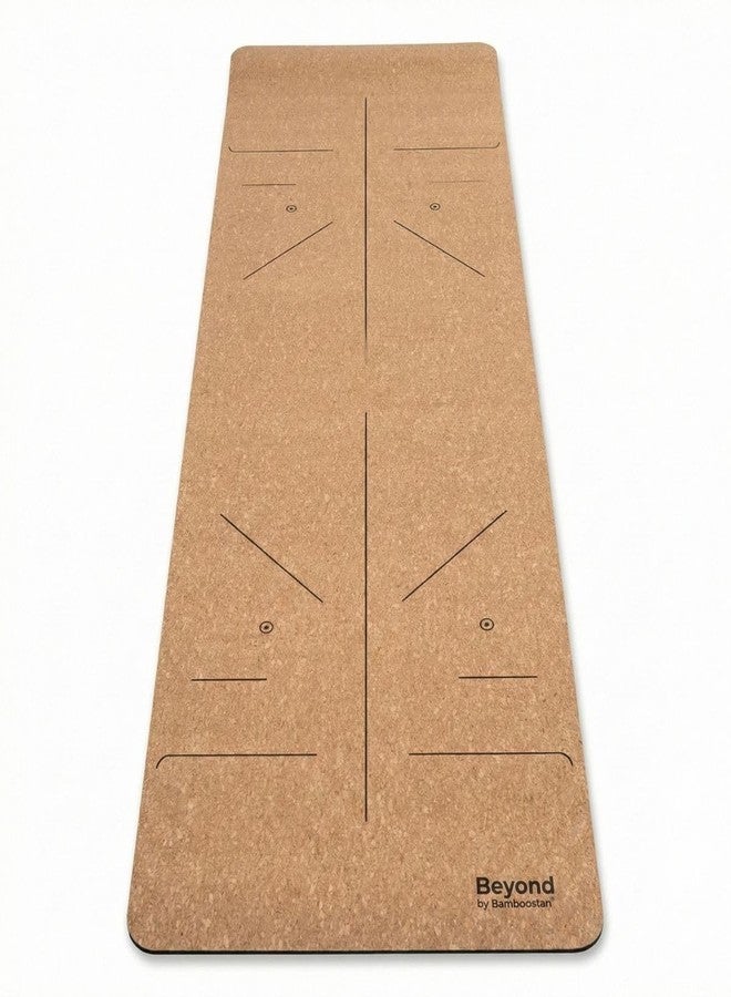Bamboostan Cork Yoga Alignment Mat | Natural Cork | Anti-Slip | 61 cm x 183 cm | Non-Slip Grip | Anti Skid Base | Anti-Tear Durable Surface | Pilates | Stretching & Home Workouts - Image 1