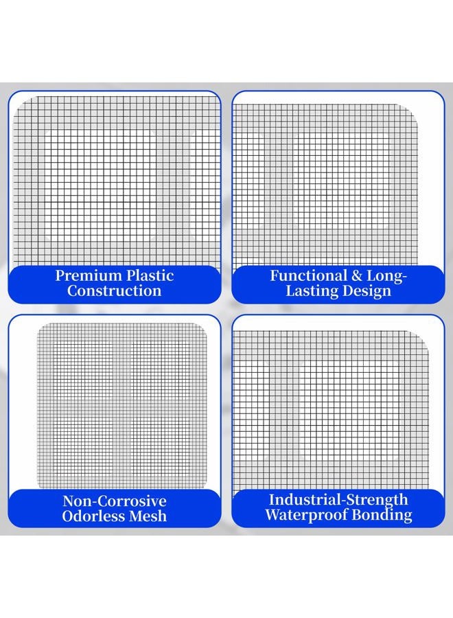 Pretwad 100 Pack Disposable Shower Drain Hair Catcher - 4x4 Inch Bath Tub Drain Hair Catcher Mesh Stickers, Hairs Catchers Shower Drain Cover for Bathroom Tub Kitchen Sink Showers Drains Cover Hairs Stopper - Image 3