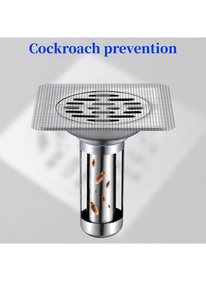 Pretwad 100 Pack Disposable Shower Drain Hair Catcher - 4x4 Inch Bath Tub Drain Hair Catcher Mesh Stickers, Hairs Catchers Shower Drain Cover for Bathroom Tub Kitchen Sink Showers Drains Cover Hairs Stopper - Image 4