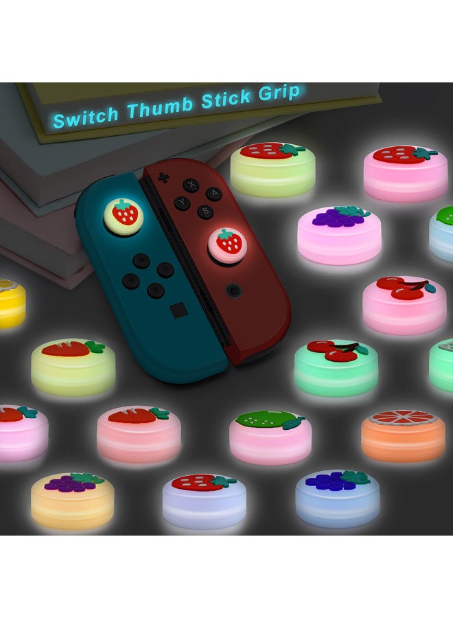 Nintendo Switch Rocker Button Cap Jelly Luminous Cap Switch Handle 3D Protective Cap-Product Color:Carrot Powder - Image 4