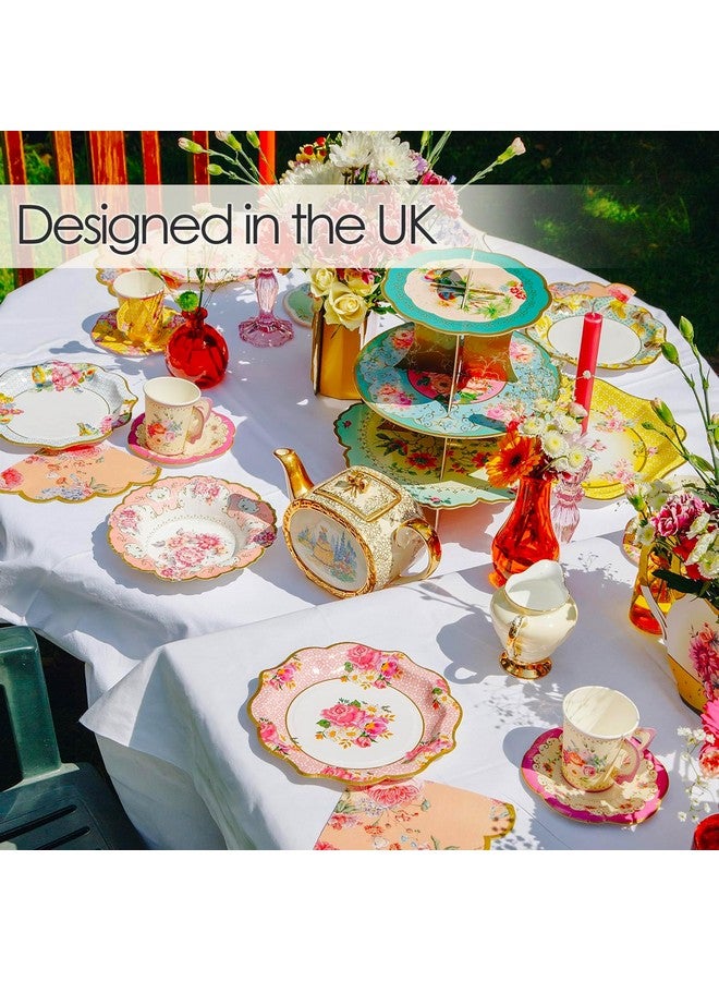 Talking Tables Truly Scrumptious Scalloped Floral Paper Table Napkins for a Tea Party, Pink (20 Pack) - Image 4