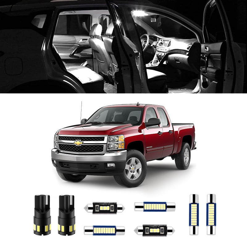 EASY EAGLE 12Pcs Super Bright LED Interior Lights, 6000k White Bulb Kit for Chevy Silverado 2007 2008 2009 2010 2011 2012 2013 All Models Light Accessories+Install Tool - Image 1