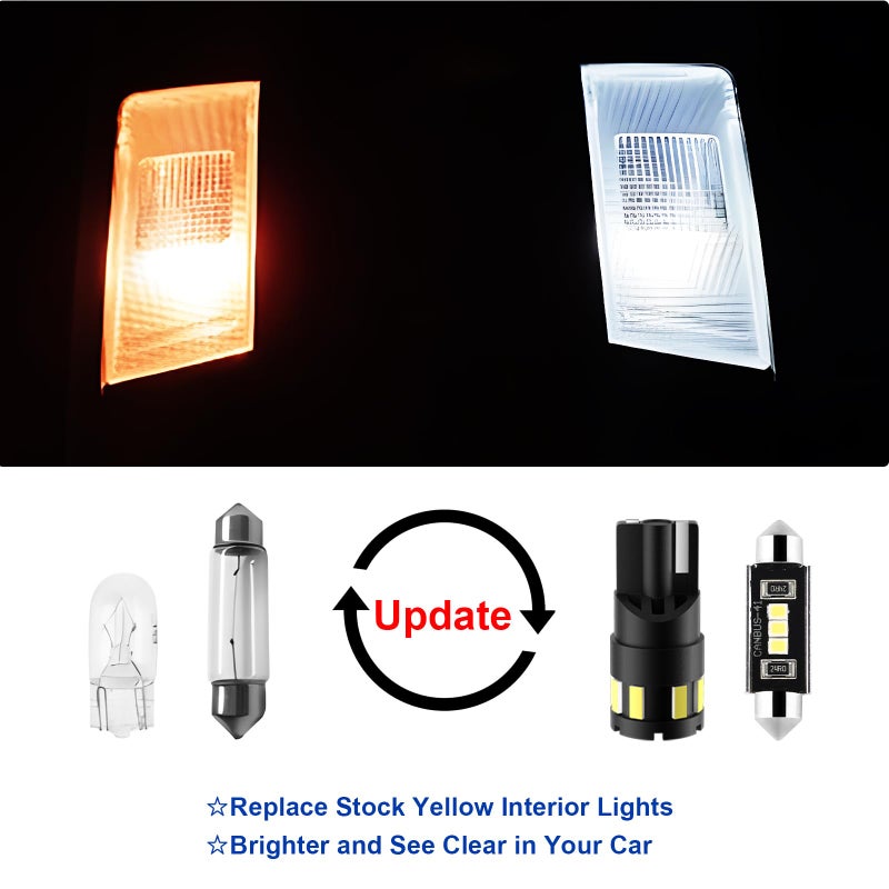 EASY EAGLE 12Pcs Super Bright LED Interior Lights, 6000k White Bulb Kit for Chevy Silverado 2007 2008 2009 2010 2011 2012 2013 All Models Light Accessories+Install Tool - Image 2