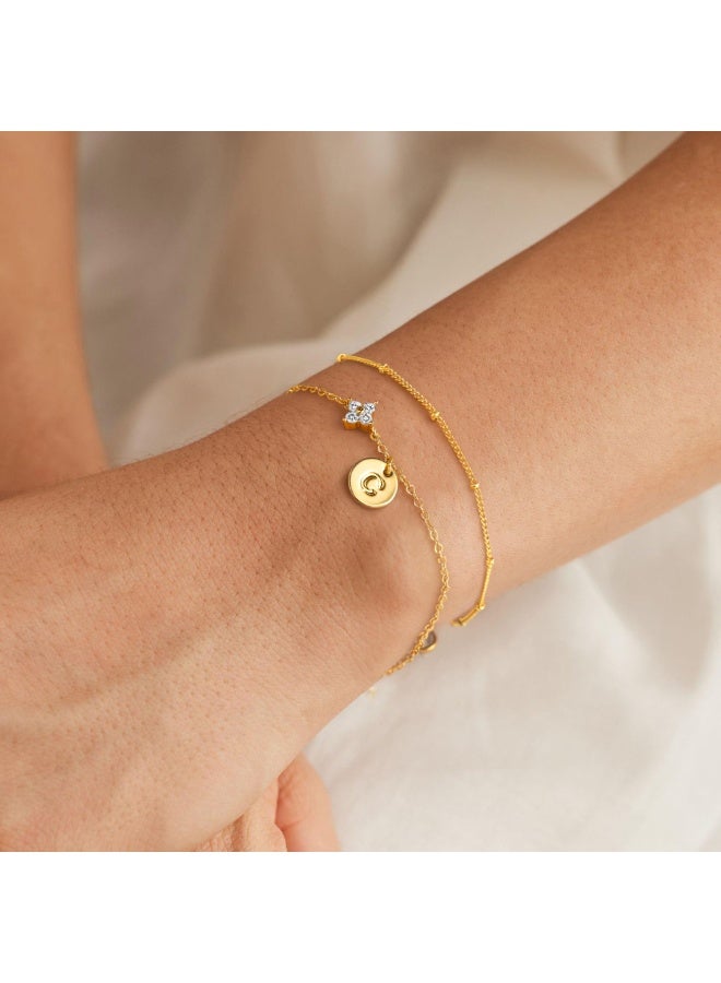 Dainty Four Leaf Clover Bracelet for Teens Women – Trendy Personalized Initial Bracelet for Teen Girls and Women - Image 4