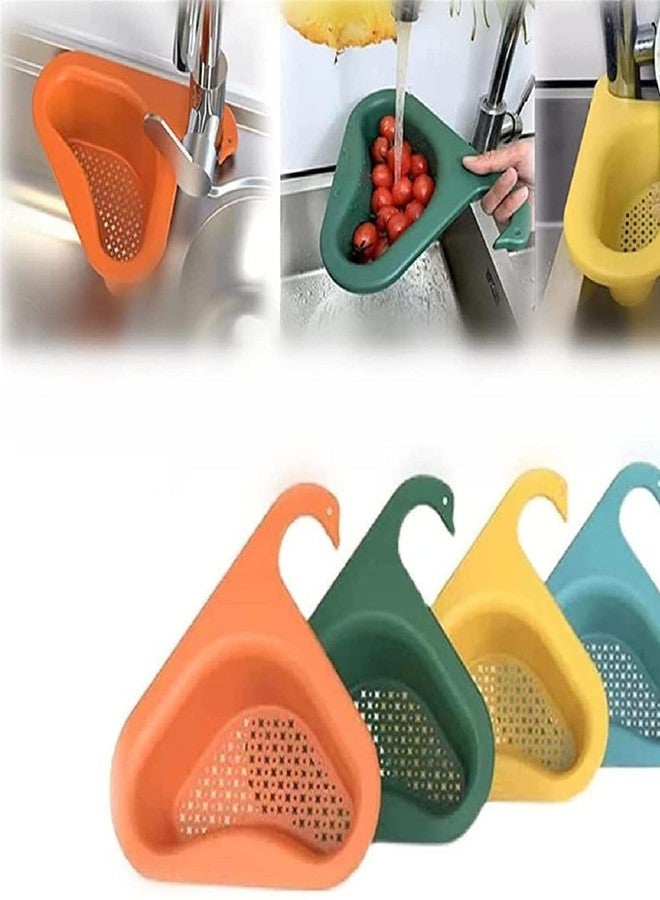 CRADIAX Swan Drain Basket for Kitchen Sink Triangle Sink Drain Rack Corner Kitchen Sink Strainer Basket, Multifunctional Kitchen Triangle Sink Filter Multicolor - Image 4