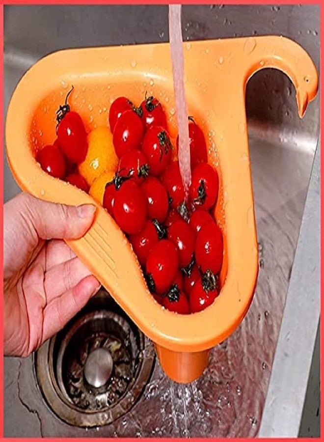 CRADIAX Swan Drain Basket for Kitchen Sink Triangle Sink Drain Rack Corner Kitchen Sink Strainer Basket, Multifunctional Kitchen Triangle Sink Filter Multicolor - Image 1