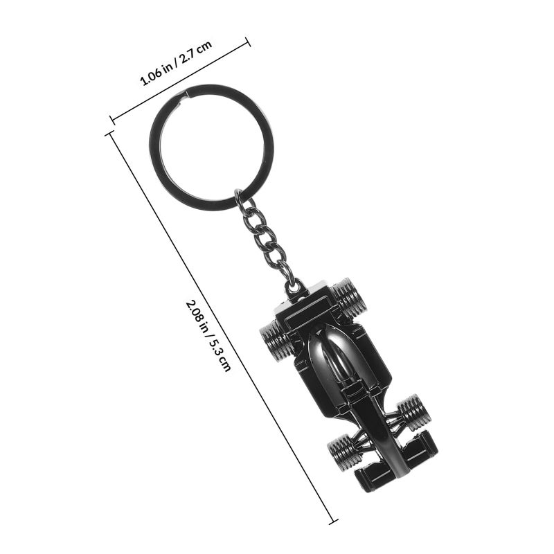 Zinc Alloy Racing Car Keychain Black Key Fob For Men Women Backpack Accessory - Image 3