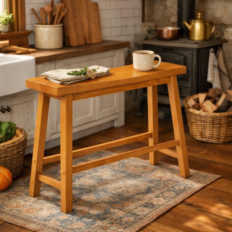 Boraam Sonoma Counter Height Backless Bench - Honey Oak Finish - Image 1