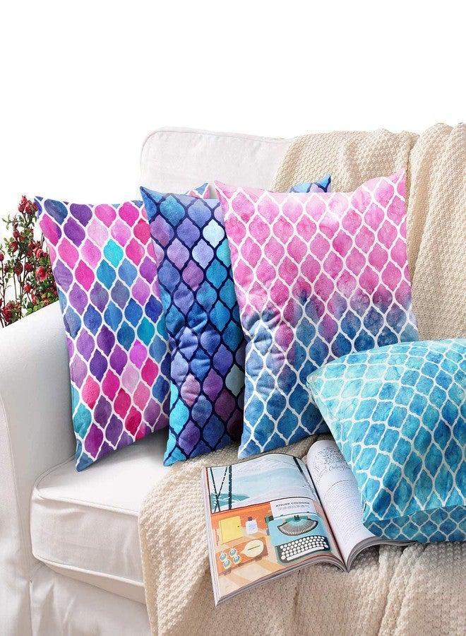 Britimes Mermaid Throw Pillow Covers Girls Room Home of 4 Turquoise Pillow Cases Decorative for Bed Sofa Cushion Outdoor Pillowcases - Image 2