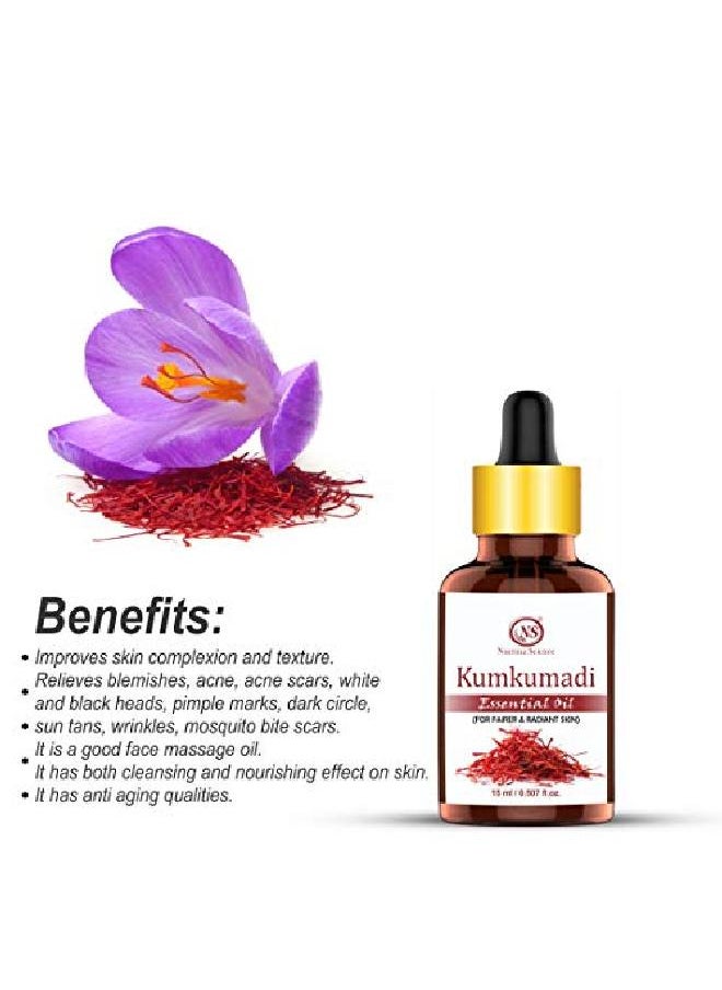 Nuerma Science - Kumkumadi Essential Oil Skin Lightening Dark Circle Removal Clear Spot Less Skin Dark To Lighten Dark Patches Glowing Skin 15 Ml - Image 1