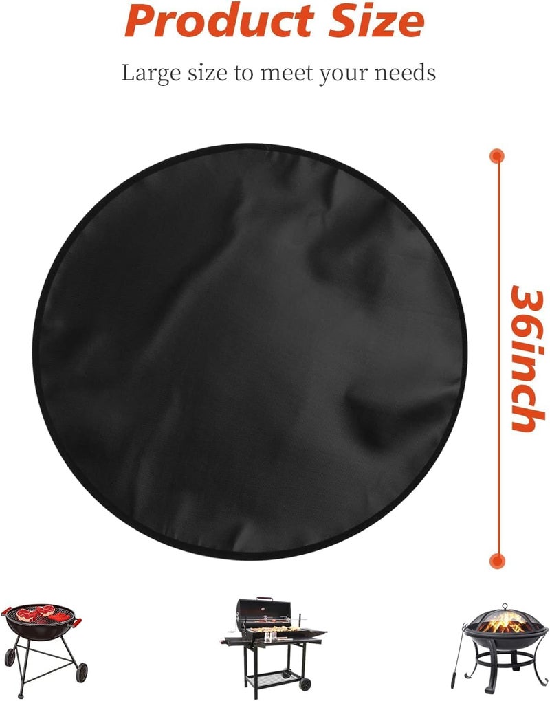 Tazweeq 36" Fire Pit Mat for Solo Stove Bonfire, Double-Sided Heat Resistant Deck Protector Pad, Round Grill Mats for Outdoor Use, Easy to Clean & Reusable, Under Grill Mat for Patio and Lawn - Image 2