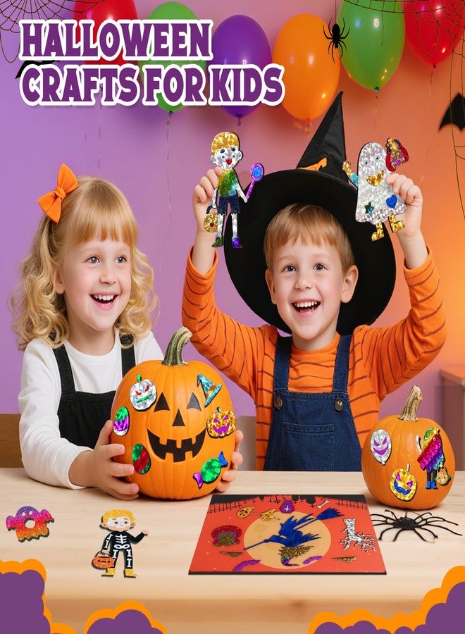 ZMLM Halloween Crafts Games for Kids - Fun Halloween Foil Art Mess Free Activity, Gifts for Ages 4 5 6 7 8 9 10 11 12 Girls Boys, Creative Arts and Crafts Kits Toys for Kids - Image 2