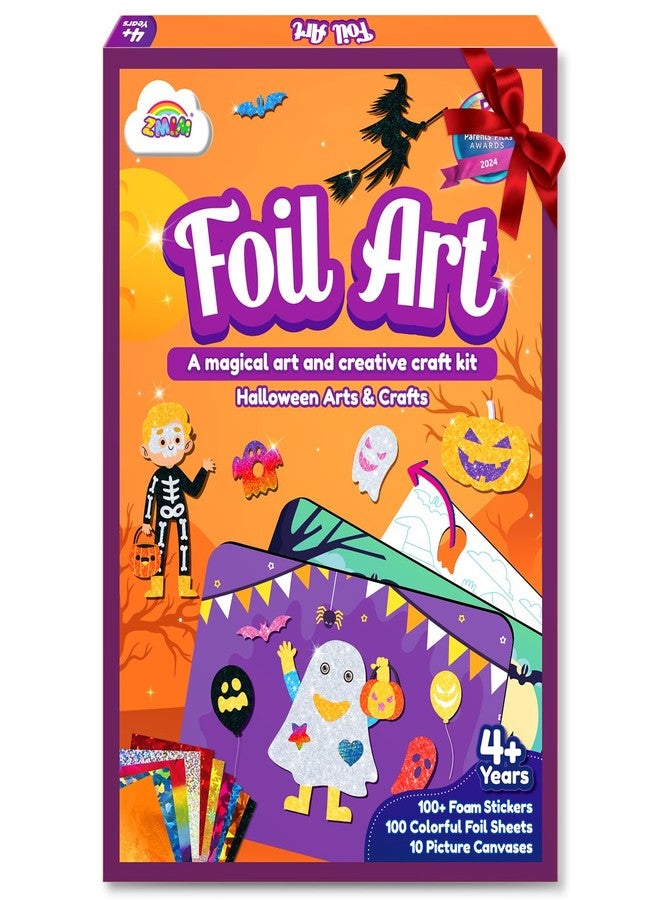 ZMLM Halloween Crafts Games for Kids - Fun Halloween Foil Art Mess Free Activity, Gifts for Ages 4 5 6 7 8 9 10 11 12 Girls Boys, Creative Arts and Crafts Kits Toys for Kids - Image 1