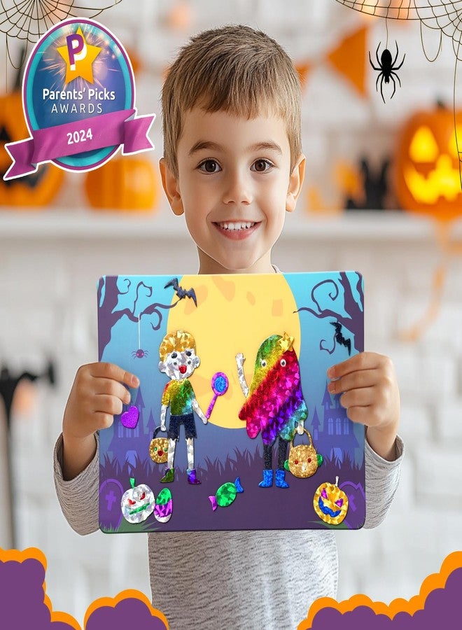 ZMLM Halloween Crafts Games for Kids - Fun Halloween Foil Art Mess Free Activity, Gifts for Ages 4 5 6 7 8 9 10 11 12 Girls Boys, Creative Arts and Crafts Kits Toys for Kids - Image 5