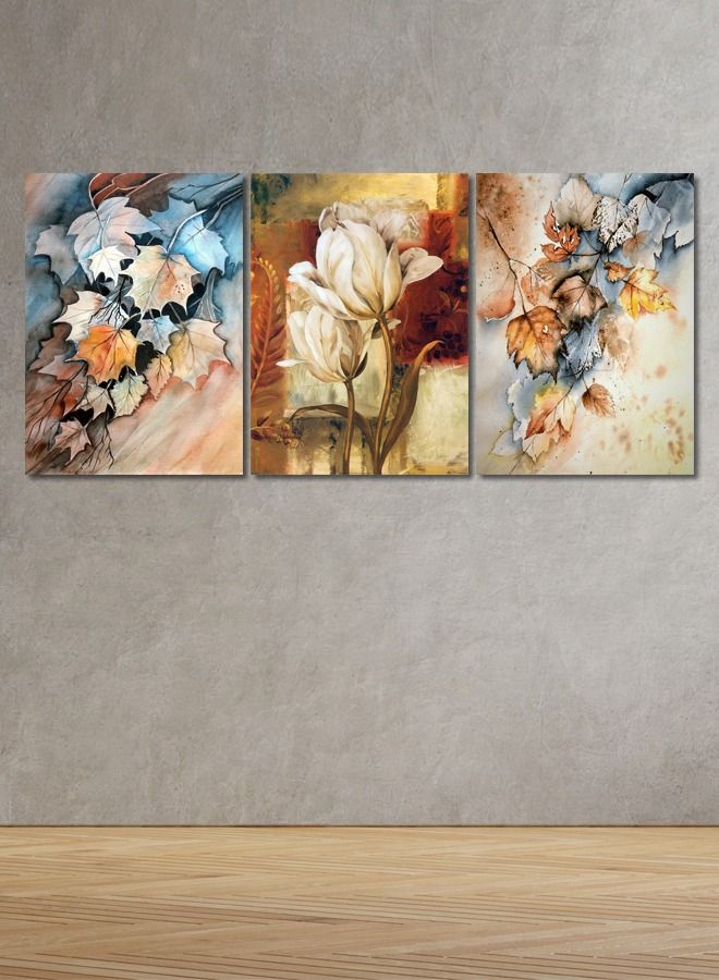 Marktna Decorative Wall Art Painting with a Flower Design, 3Pieces, Size 120x60cm - Image 1