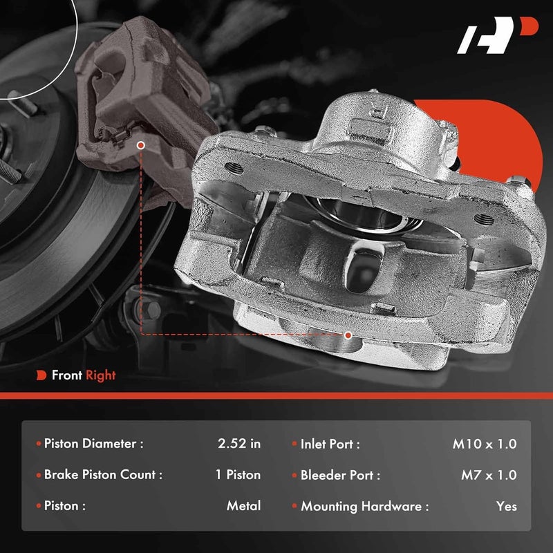 A-Premium Brake Caliper Assembly for Lexus HS250h, Scion xB, Toyota Prius V, RAV4 (2008-2018) - Front Passenger Side - Image 2